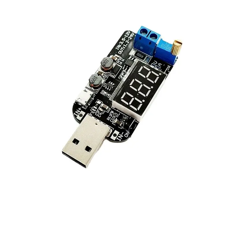 USB adjustable voltage regulator module with current, 5V to 3.3V 9V 12V 18V24V DPL