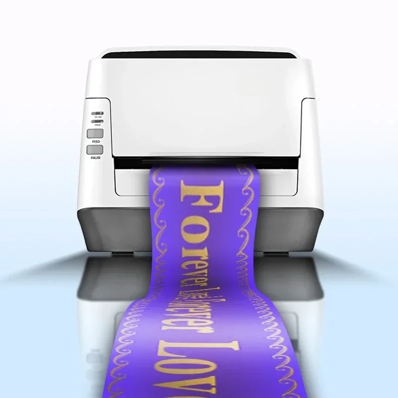 Ribbon taffeta press funeral gifts hot stamp foil digital printer