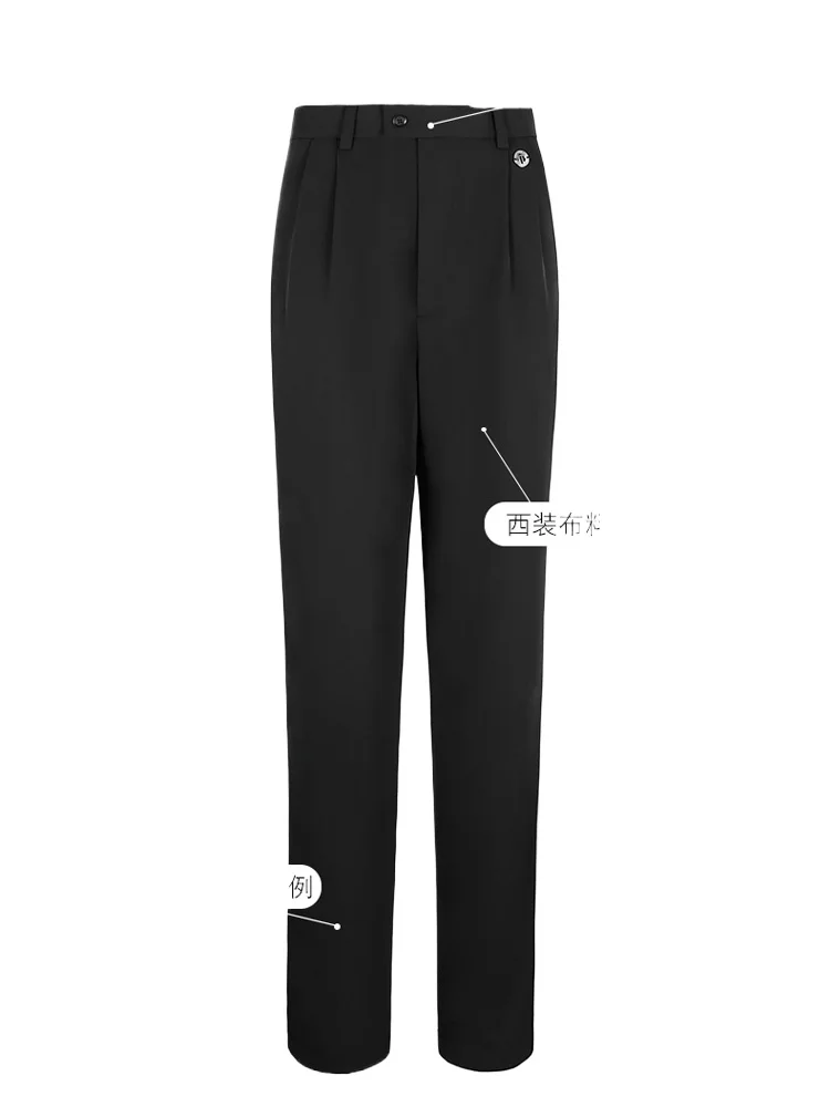 Pantalon de danse latine taille haute pour hommes, pantalon de danse de salon professionnel, noir, D008, 2024