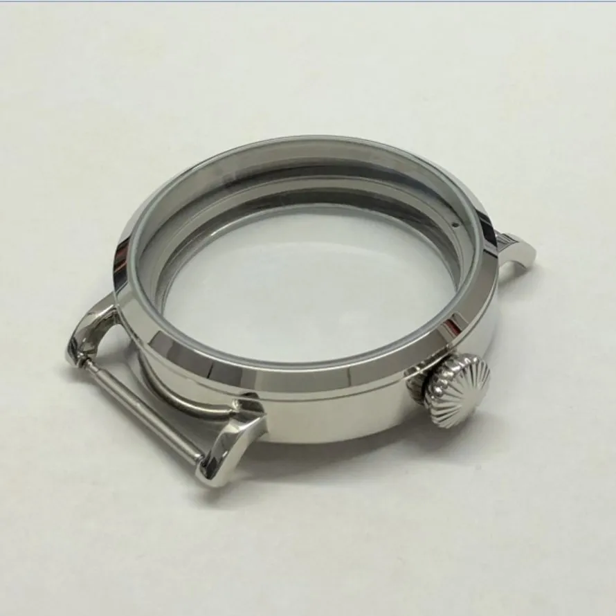 46mm 316L Stainless Steel Watch Cases Polishing Fit ETA6497/6498 ST3600/3621 Movement Assembly Parts BK87-22