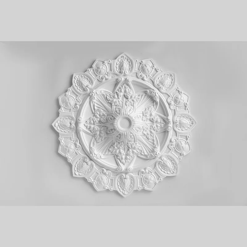 JM7018 Ceiling High Density PU Polyurethane Ceiling Decoration Carved Lamp Tray