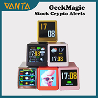 GeekMagic WiFi Animated Weather Station Clock Bitcoin Price Display Ticker Humidity Temperature Display Creative Desktop Gift