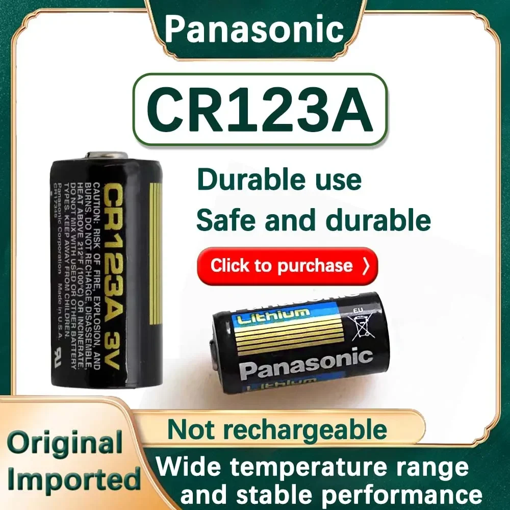 1PCS Panasonic CR123A 3V Lithium Battery For Digital Camera Doorbells Flashlight Water Meters Smoke Alarm