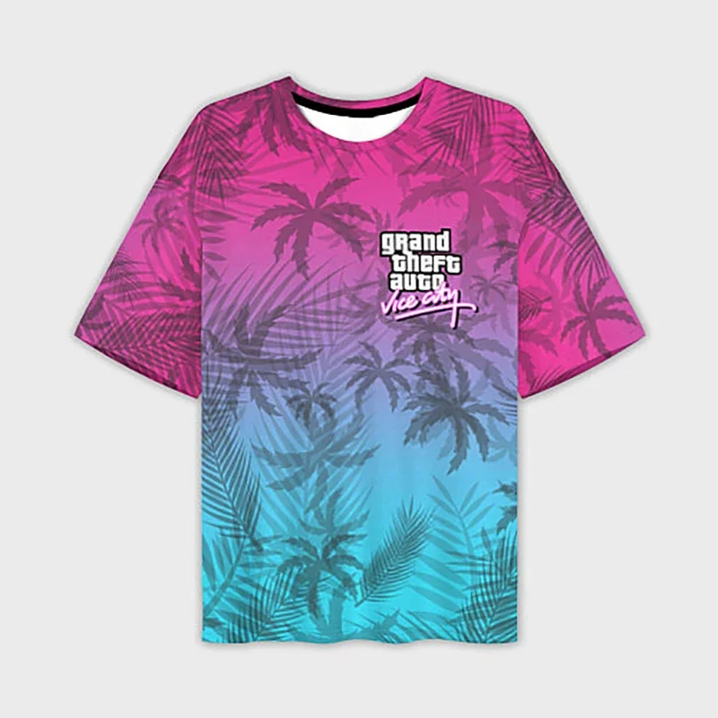 Selling Game GTA Men 3D Printed T-shirt Grand Theft Auto Crime City Street Super Trend Fashion Oversized Clothing