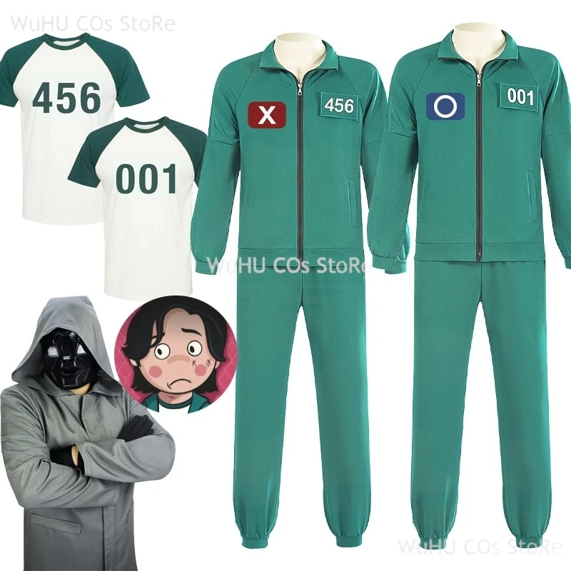 KoreanTv S2 456 001 Seong Gihun Front Man Cosplay Costume Green Sportswear Outfits Coat Halloween Party Player Clothes