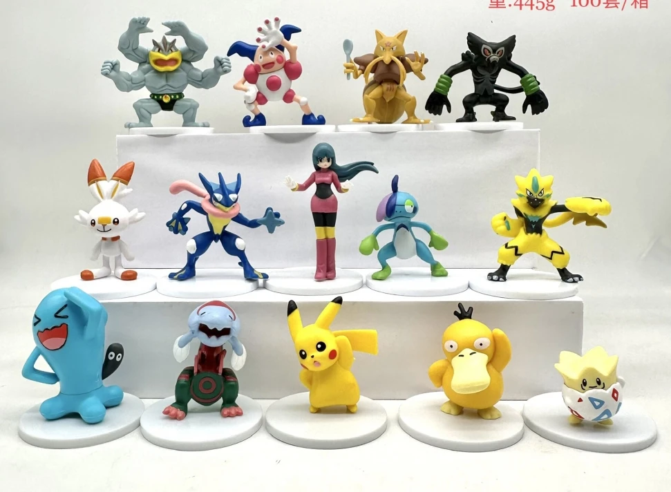 14 unids/set Pokemon Wobbuffet Greninja Alakazam Togepi figuras de acción de juguete 4-8cm