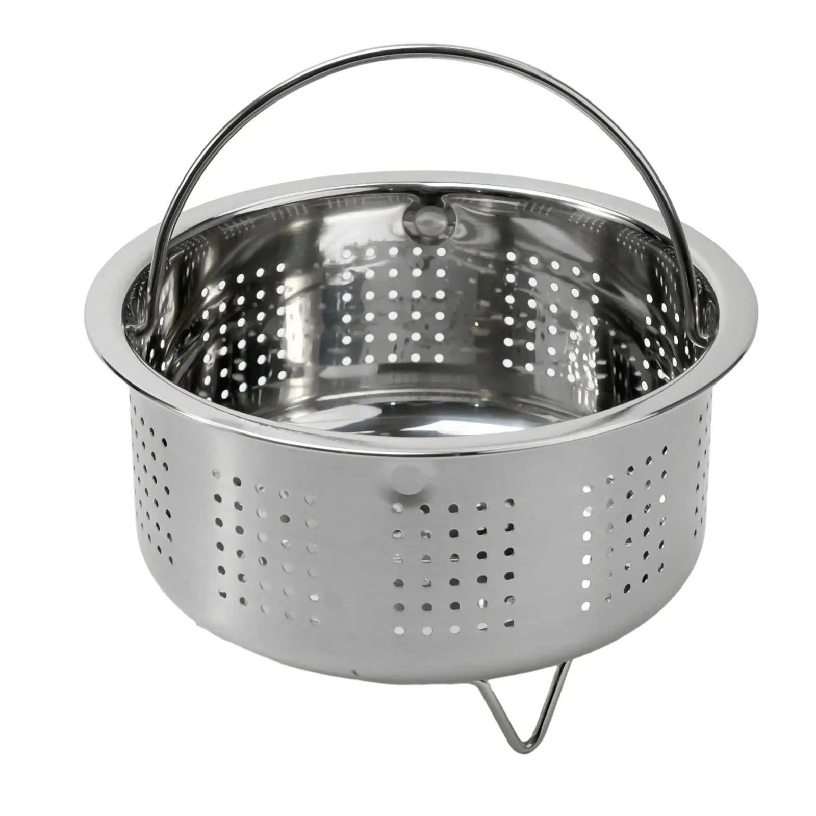 Steamer Basket Steamer Pot Dining For Pressure Cooker Steam Basket Silver Stainless Steel 1pcs Silicone Handle