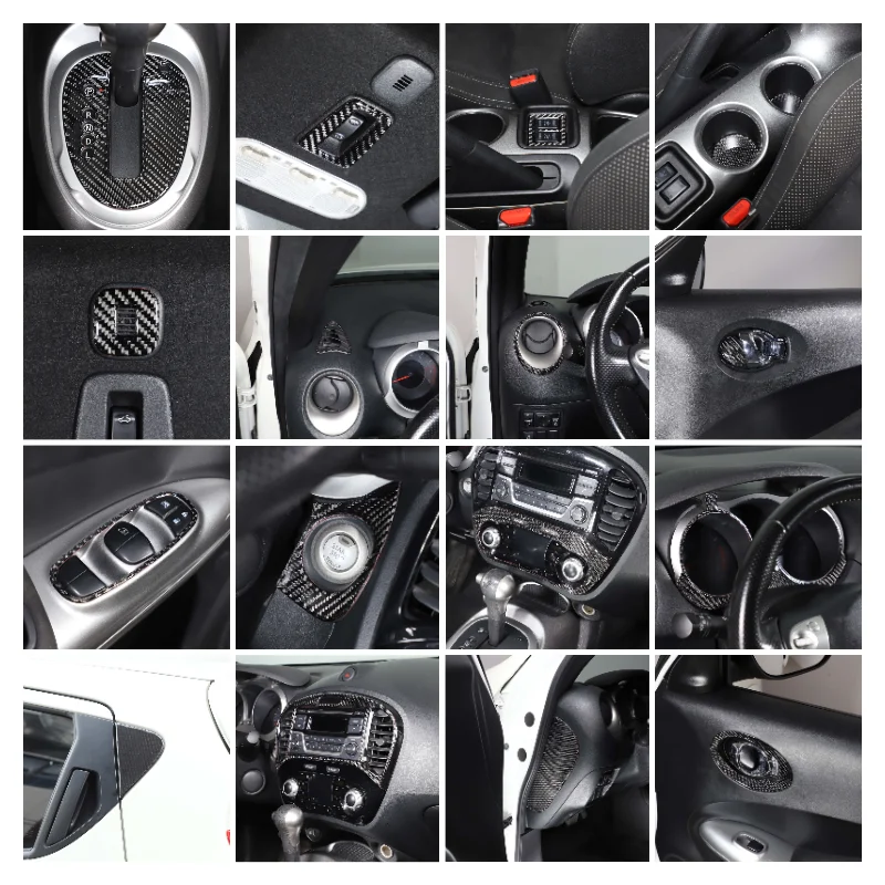 

For Nissan Juke Infiniti ESQ 2011-19 Soft Carbon Fiber Car Center Control Panel Conditioning Vents Trim Stickers Car Accessories