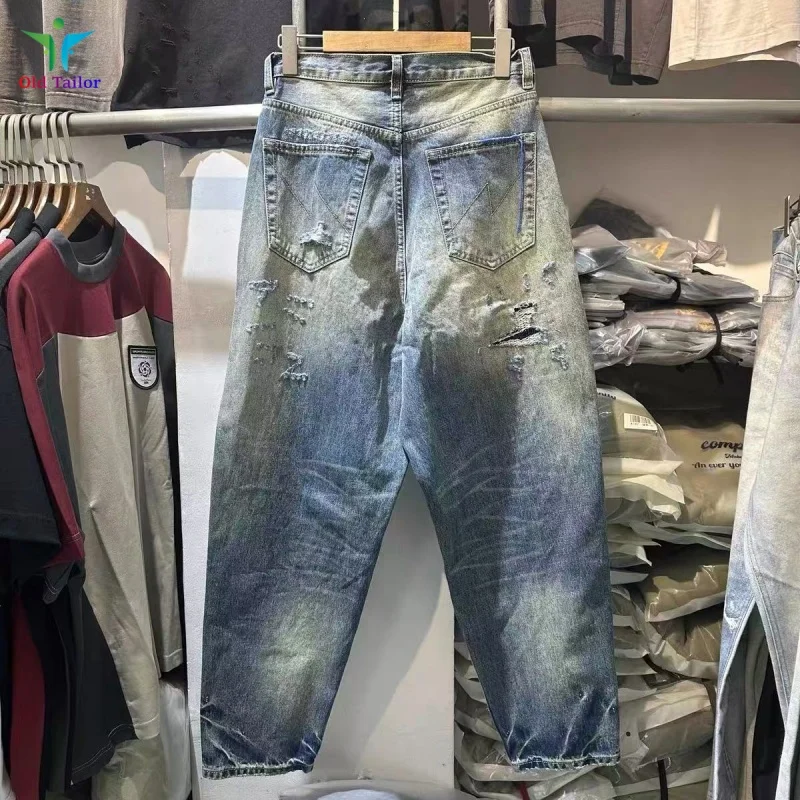 25SS Heavy Duty American Style Ripped Washed Blue Hip Hop Personalised Mens Womens High Quality Jeans