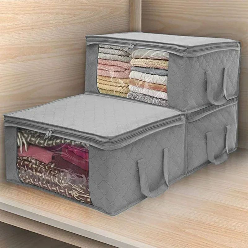 Non-Woven Clothes Storage Bag Folding Quilt Dust-Proof Cabinet Finishing Box Home Storage Supplies Space Bags organizador