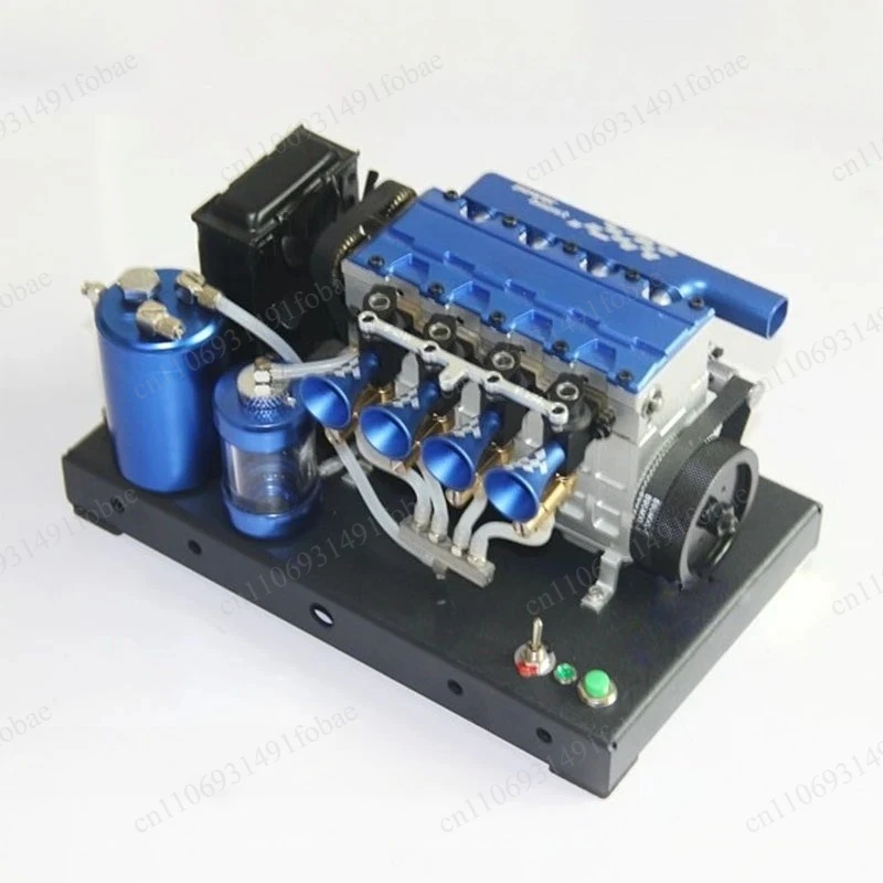 Full Functional Water-Cooled Nitro Engine Model, 4-Cylinder Design for DIY Assembly & Collection