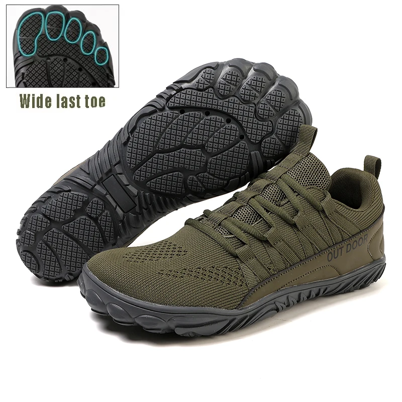 

New 2025 Unisex Wider Hiking Shoes Breathable Mesh Barefoot Wide-toed Shoes Men Zero Drop Sole Walking Sneakers Large Size 39-46