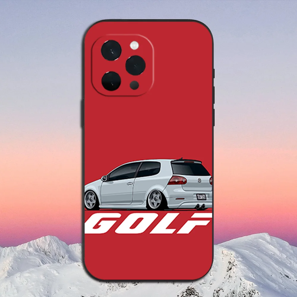 G-GTIS Car G-GolfS Luxury Phone Case for iPhone 11 12 13 14 15 16 Max Pro Plus Soft Shell