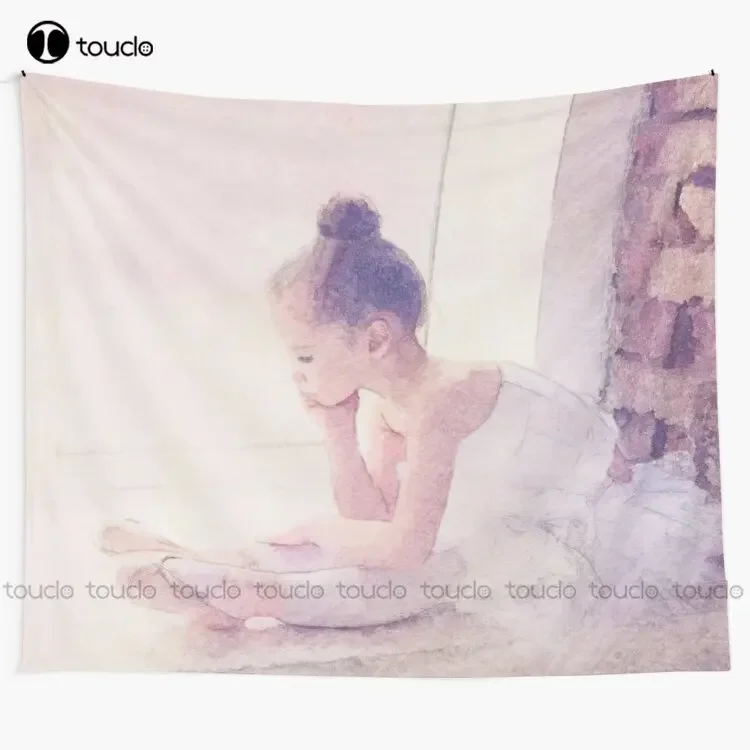 Little Ballerina Waiting To Dance Tapestry Horizontal Tapestry Blanket Tapestry Bedroom Bedspread Decoration Art Home Decoration