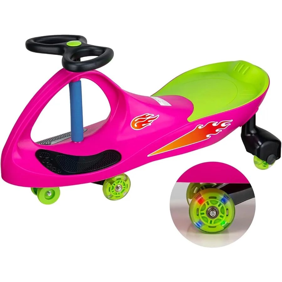 Lightning Glow Rider - Inertia and Movement Powered Ride-On Toy Light-Up Wheels Indoor-Outdoor Play