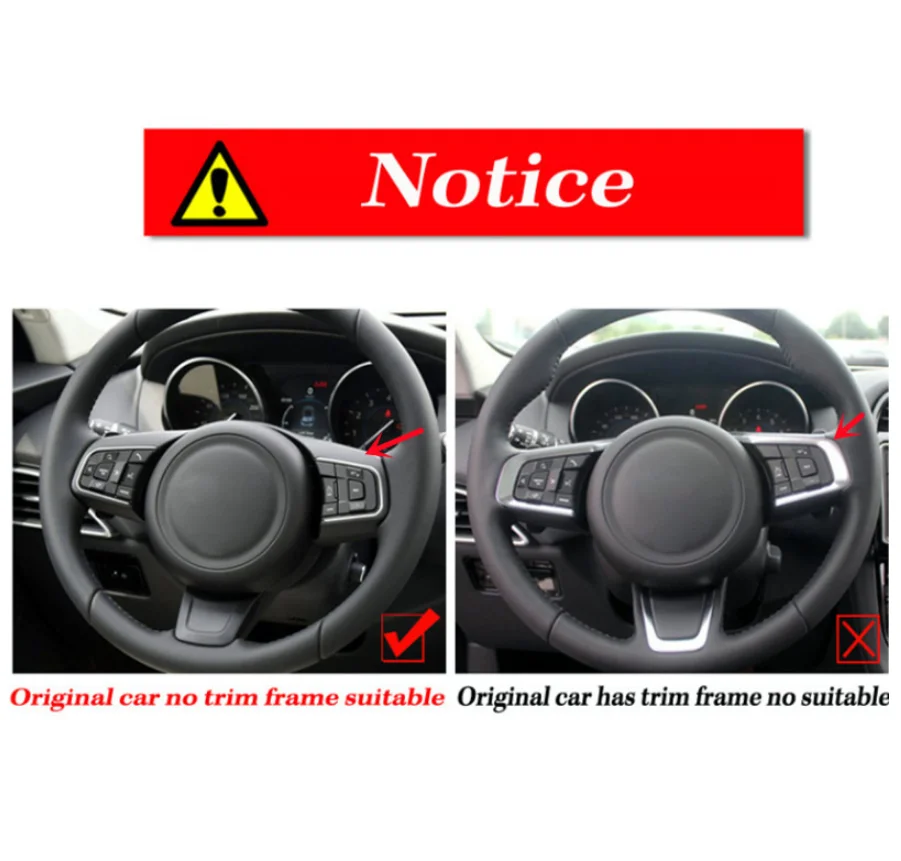 For Jaguar E-PACE 2017-2020 Accessories Car Steering Wheel Sticker Frame Decoration Cover Trim Interior Styling