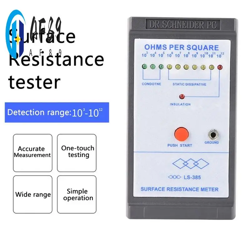 

AF89-LS-385 LED Display Surface Resistance Tester Anti-Static Testing Induction Ohm Meters Resistance Test With LED Indicator