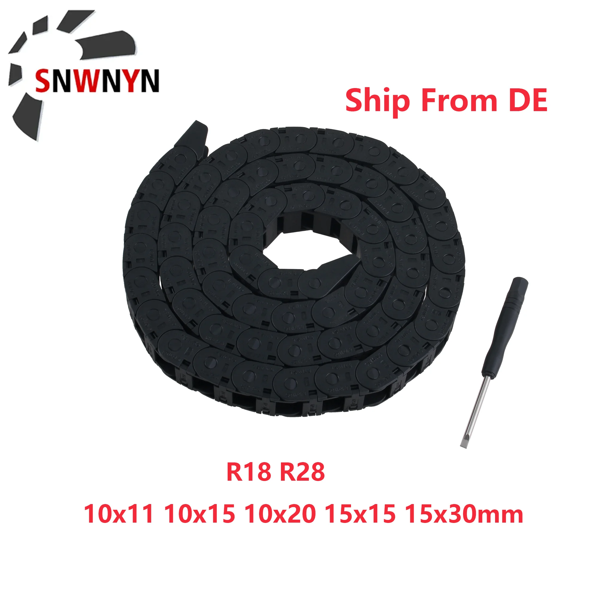 1PCS R18 R28 Open Drag Chain Bridge Type 10x11 10x15 10x20 15x15 15x30mm Plastic Drag Towline 1M For 3D Printer CNC Engraving