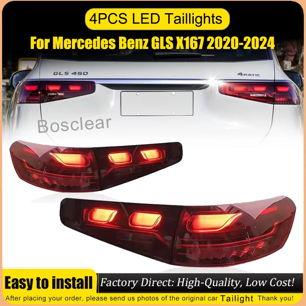 

Taillights Assmebly for Benz GLS X167 2020-2023 LED Projetor Tail Lamps Daytime Running Lamps Automotive Accessories Car Lights