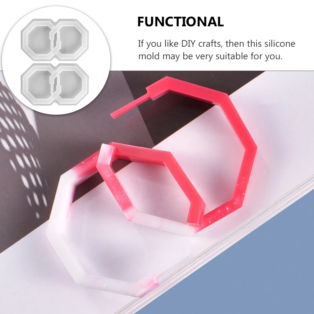 

2pcs Silicone Molds Earring Mold Silicone Crystal Hoops Pendant Accessories Diy Jewelry Making Reusable Casting Molds