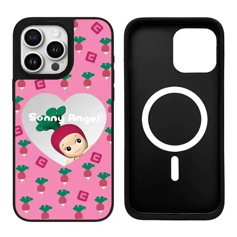 

Cute Baby Mirror Magnetic iPhone 11 12 13 14 15 16 Pro Max Mirror Surface MagSafe Case Cover Shell