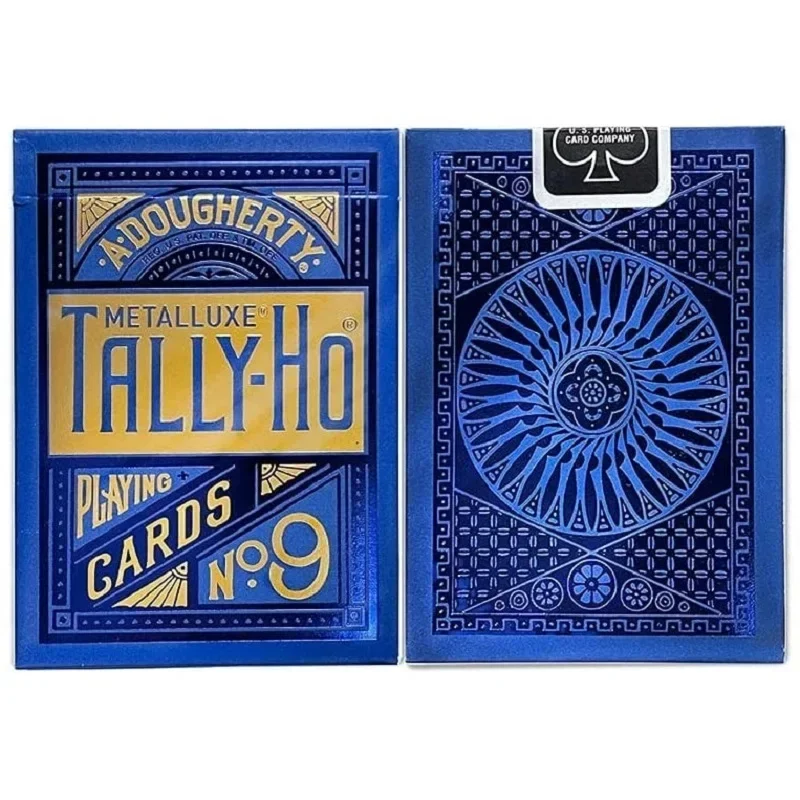 tally-ho-metalluxe-playing-cards-uspcc-blue-deck-poker-size-card-games-hobby-collectibles