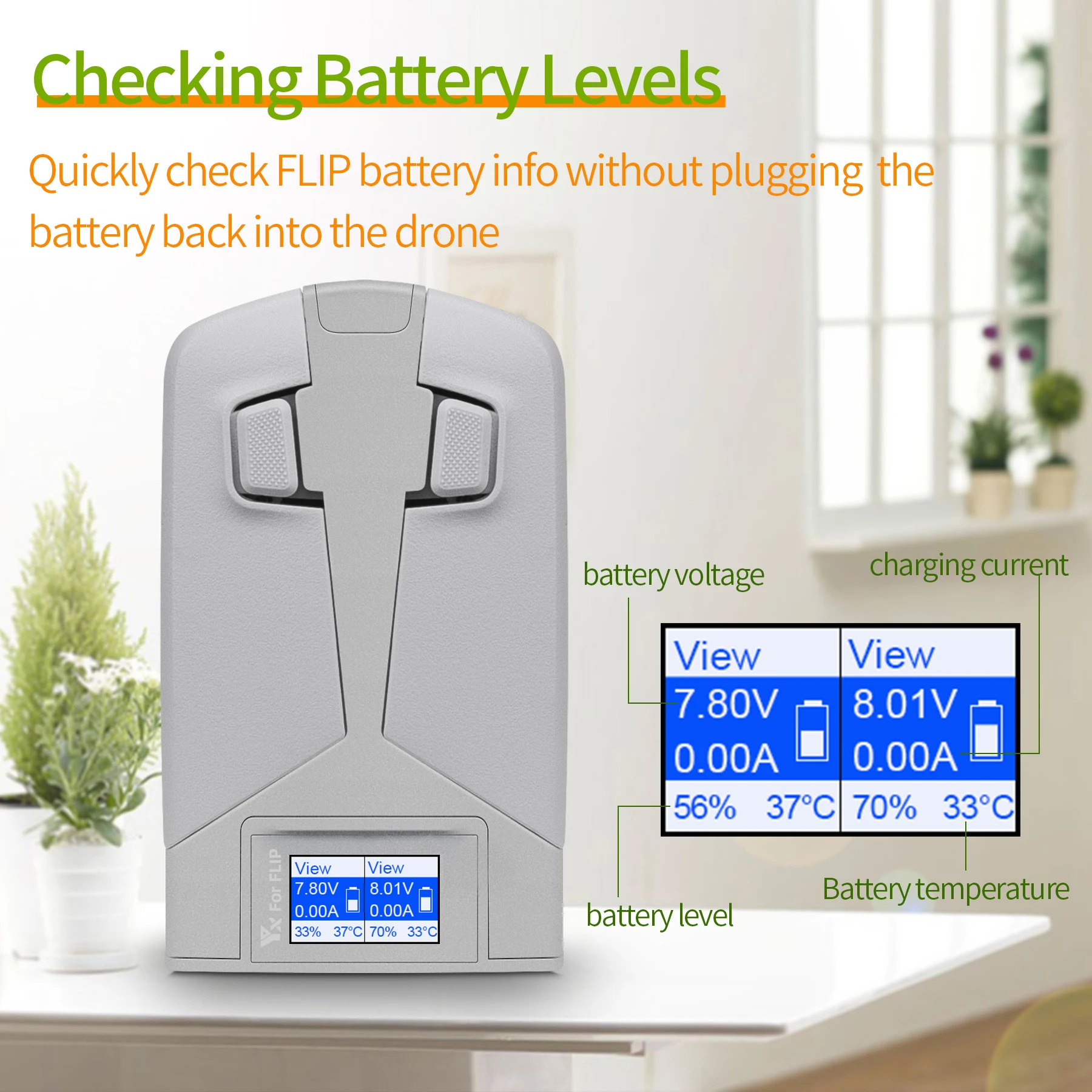 

1 PCS Color screen charger For DJI FLIP Battery Manager With Digital Display Screen Storage Charging Vertical Two-Way Charger