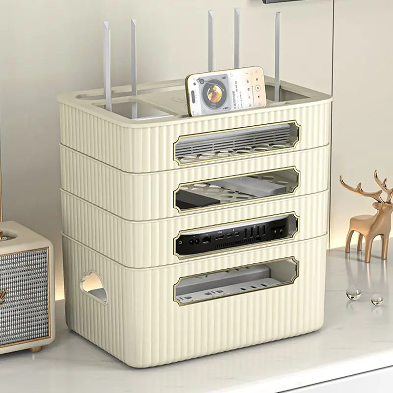 wireless-router-storage-box-home-decorative-cover-cat6-modem-organizer-dual-layer-tv-stand-tv-box-concealer-household