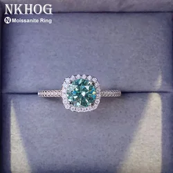 Real 3 Carat Blue Green Moissanite Rings 925 Sterling Silver Brilliant Cut Sparking Lab Diamond Jewelry Women Wedding Band Gifts