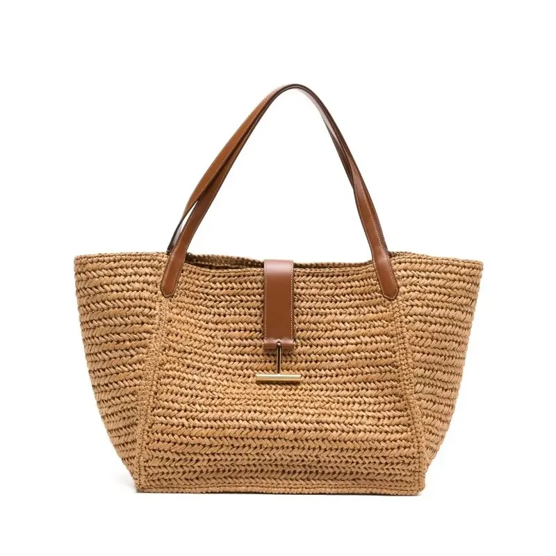 

Luxury Straw Tote Bags For Women New Season Large Capacity Handwoven Elegant Shoulder Bag Summer Fashion Beach Vacation Handbag