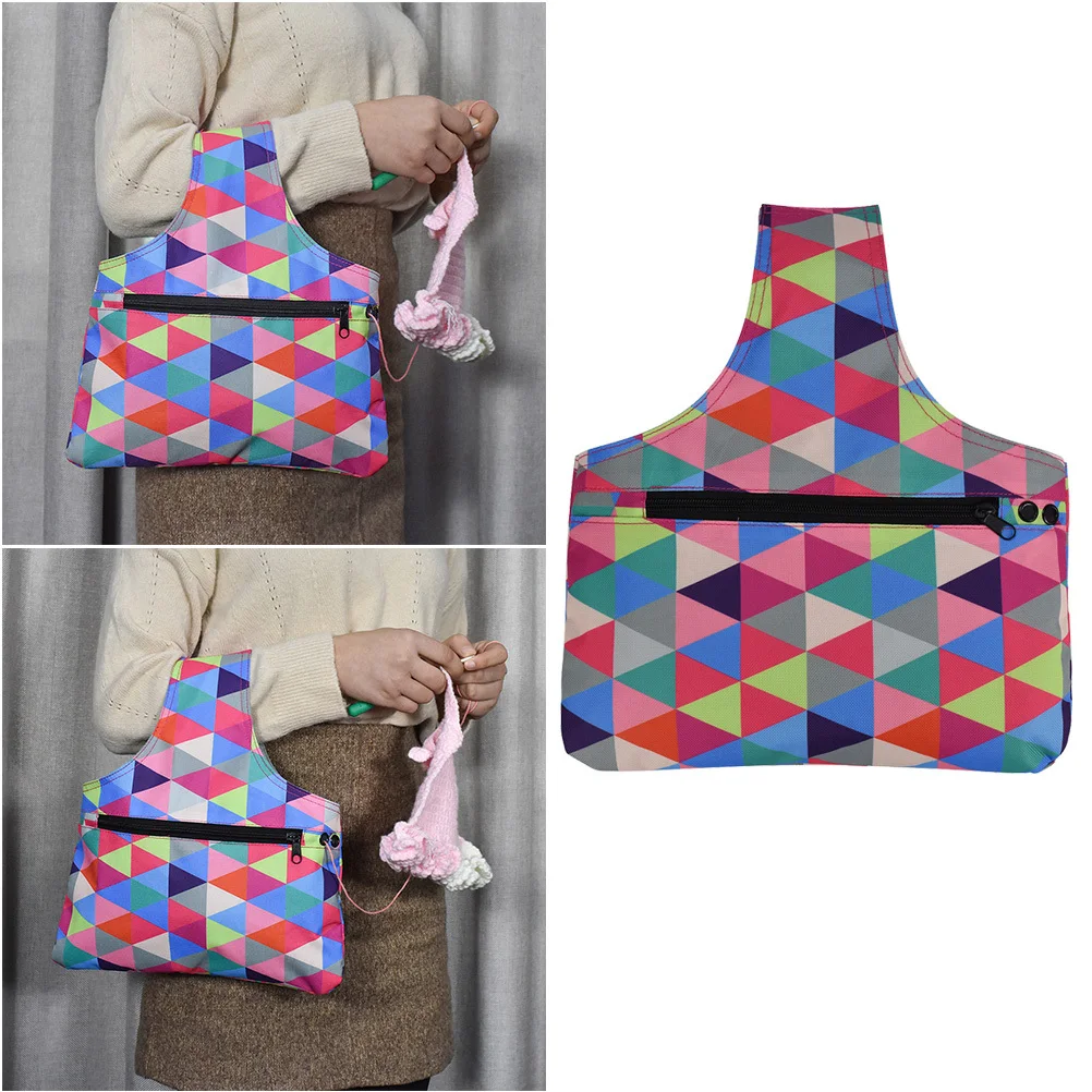 

1pc Wool Yarn Storage Bag Printed Tote For Crochet Knitting Needles Organizer Durable Woolen Yarn Handbag Home Craft Sewing Use