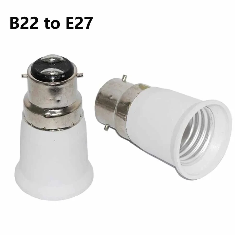 B22 to E27 Bulb Socket Adapter High Quality Lamp Holder Converter PC Fireproof Lamp Base for Led Corn Spotlight Bulb 110V 220V