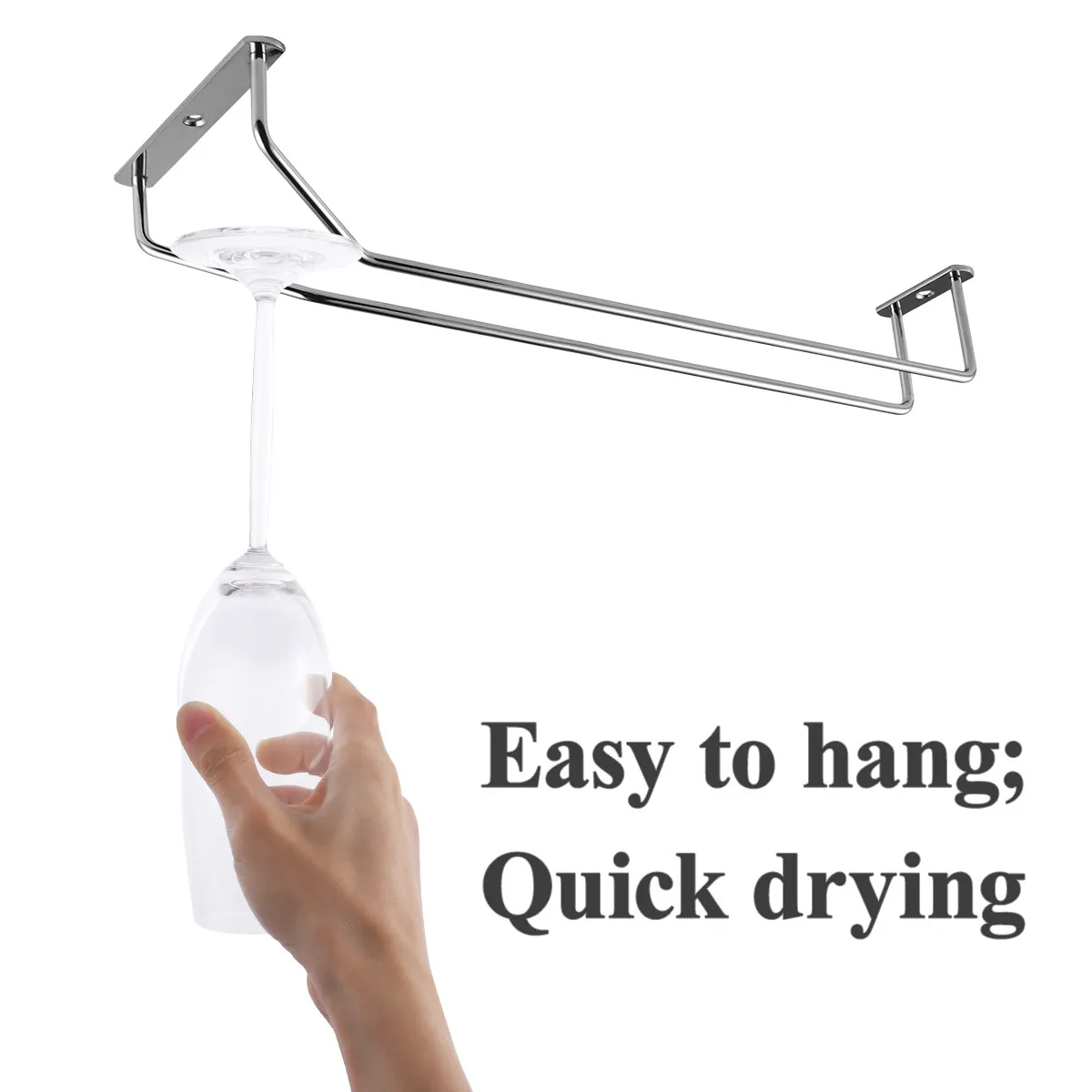 1Pcs Heavy Duty Chrome Plated Glass Holder Rack for Wine Cups Space Saving Vertical Storage Home Bar Restaurant