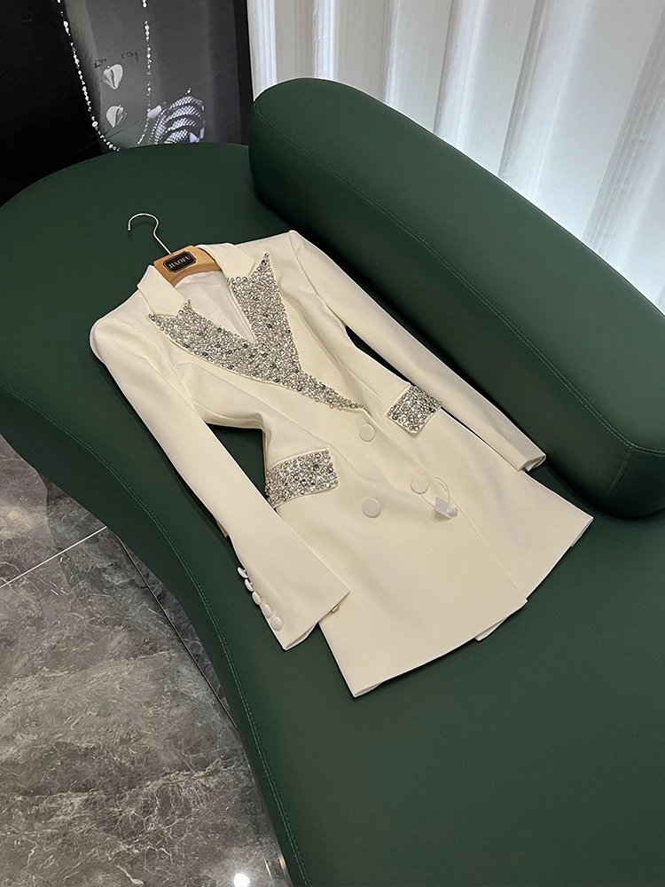 

Изысканный длинный облегающий костюм ручной работы со встроенными бриллиантами, женский костюм Jaet для поездок на работу, модная брендовая зарегистрированная торговая марка
