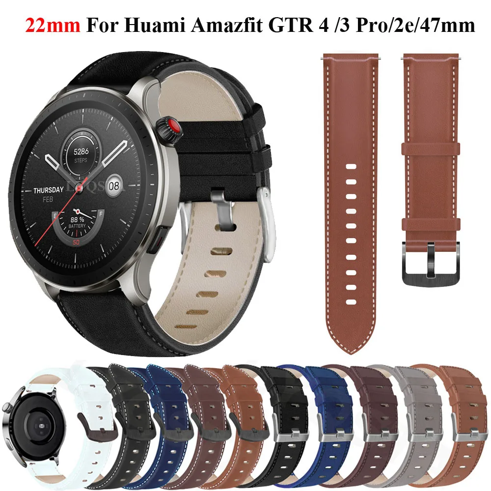 22mm Watch Strap For Amazift GTR 4 Balance Smartwatch Sport Leather Bracelet for Huami Amazfit GTR 3 pro 2 2e GTR 47mm Bip5 Belt