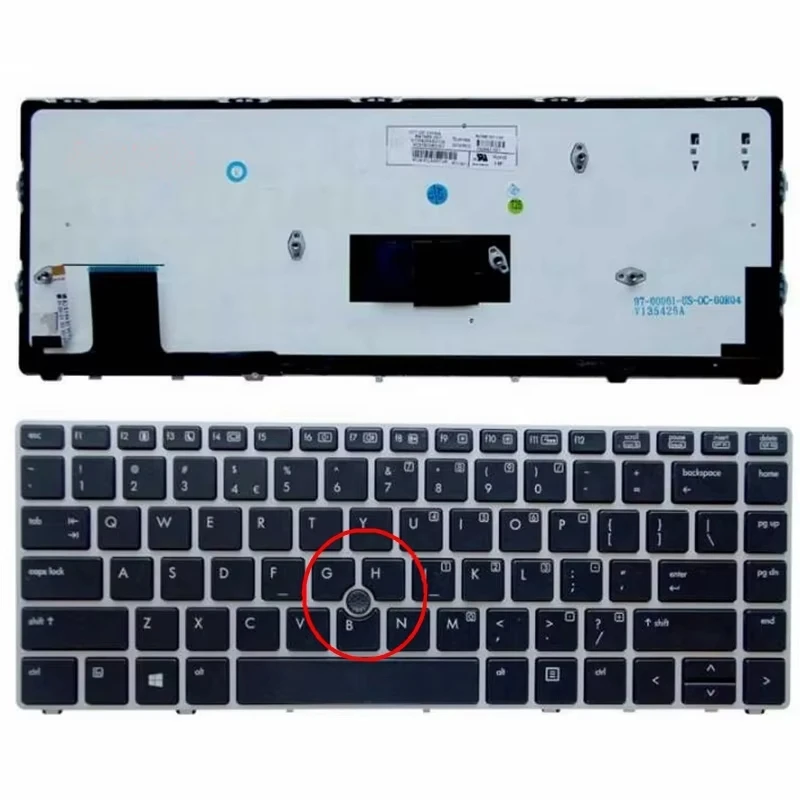 GZEELE Nowa angielska klawiatura do laptopa HP EliteBook Folio 9470 9470M 9480 Series US