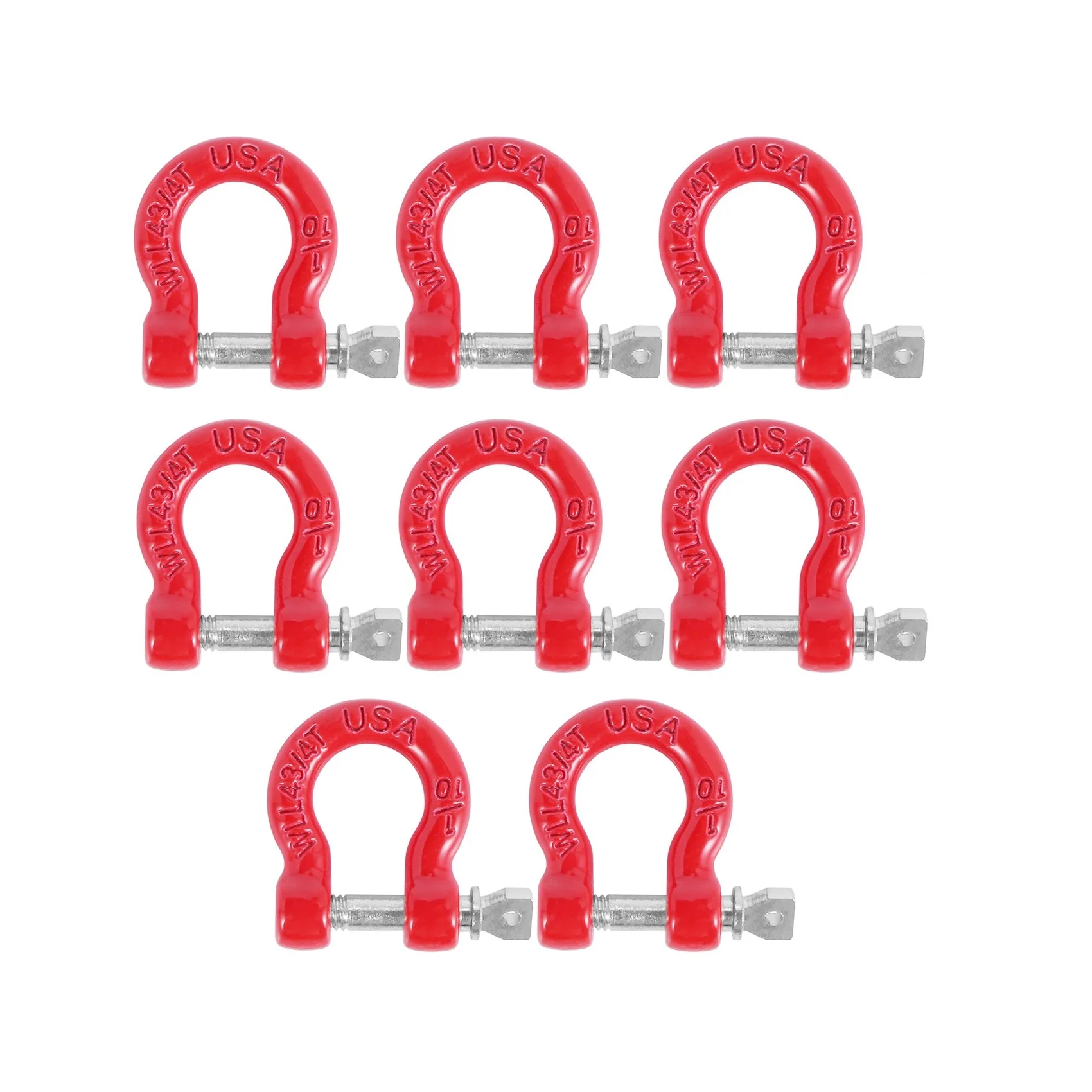 

8pcs Metal Bumper D-ring Red Tow Hook Trailer Rescue Hook for 1/10 RC Crawler Car Traxxas TRX4 Axial SCX10 Upgrades Parts