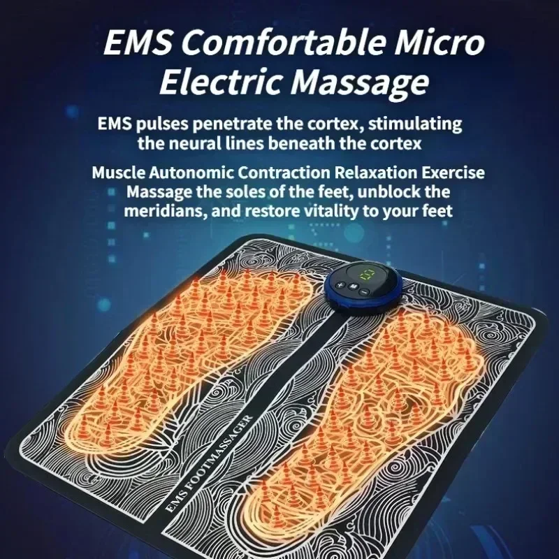 Electric EMS Foot Massager Pad Electrical Muscle Stimulation Foot Massager USB Charging Portable