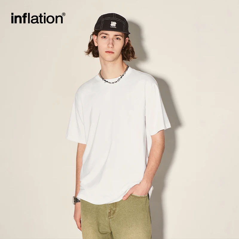 INFLATION Designer Cheap 100% Cotton Mens T Shirts Summer Regular Fit Blank t-shirt Unisex Tops