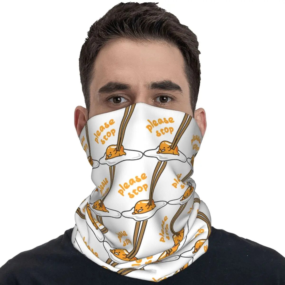 Gudetama Please Stop Bandana Cool Balaclava Spring Hiking Camping Anti-UV Bicycle Mask Soft Motorcycle Face Cover Mask