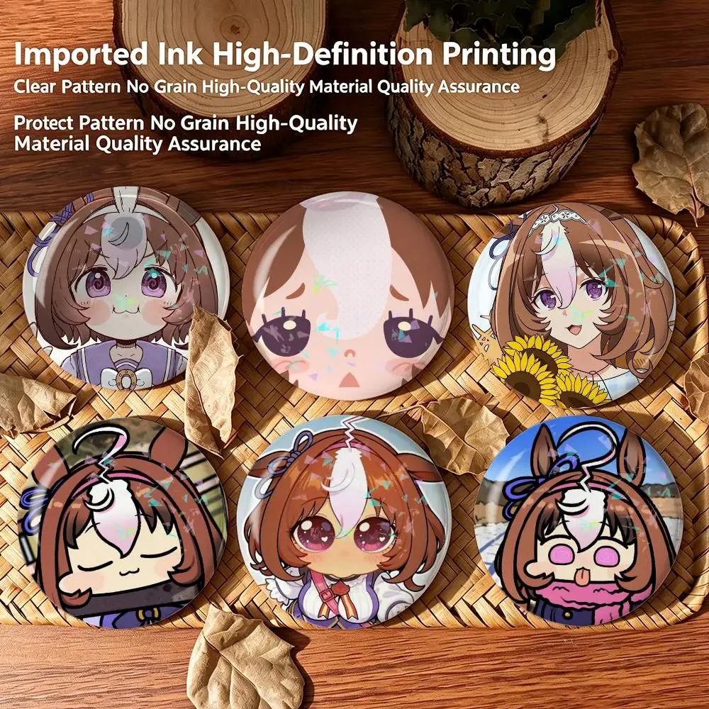 M-Meisho D-Doto Umamusume Badges Creative Tinplate Round Button PinsBrooch Badge Clothes Backpack Custom
