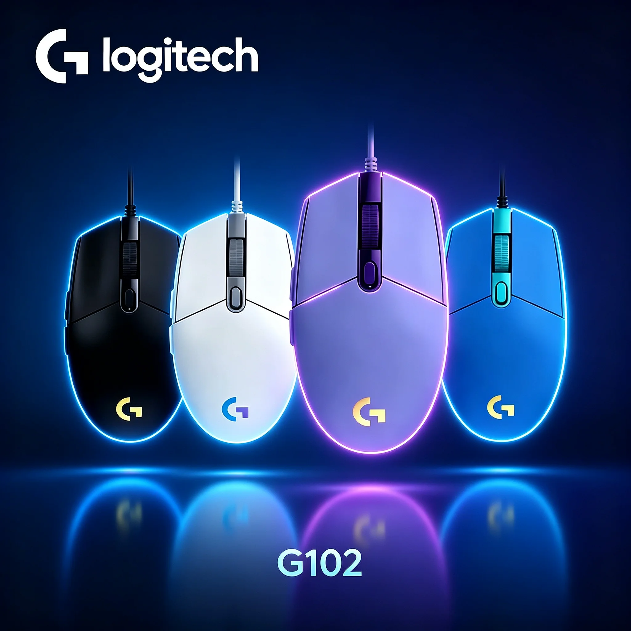 Logitech G102 Gaming Mouse Reliable Wired Connection 20M Clicks Endurance Adjustable RGB Brightness Mice For PC Game And Home Us