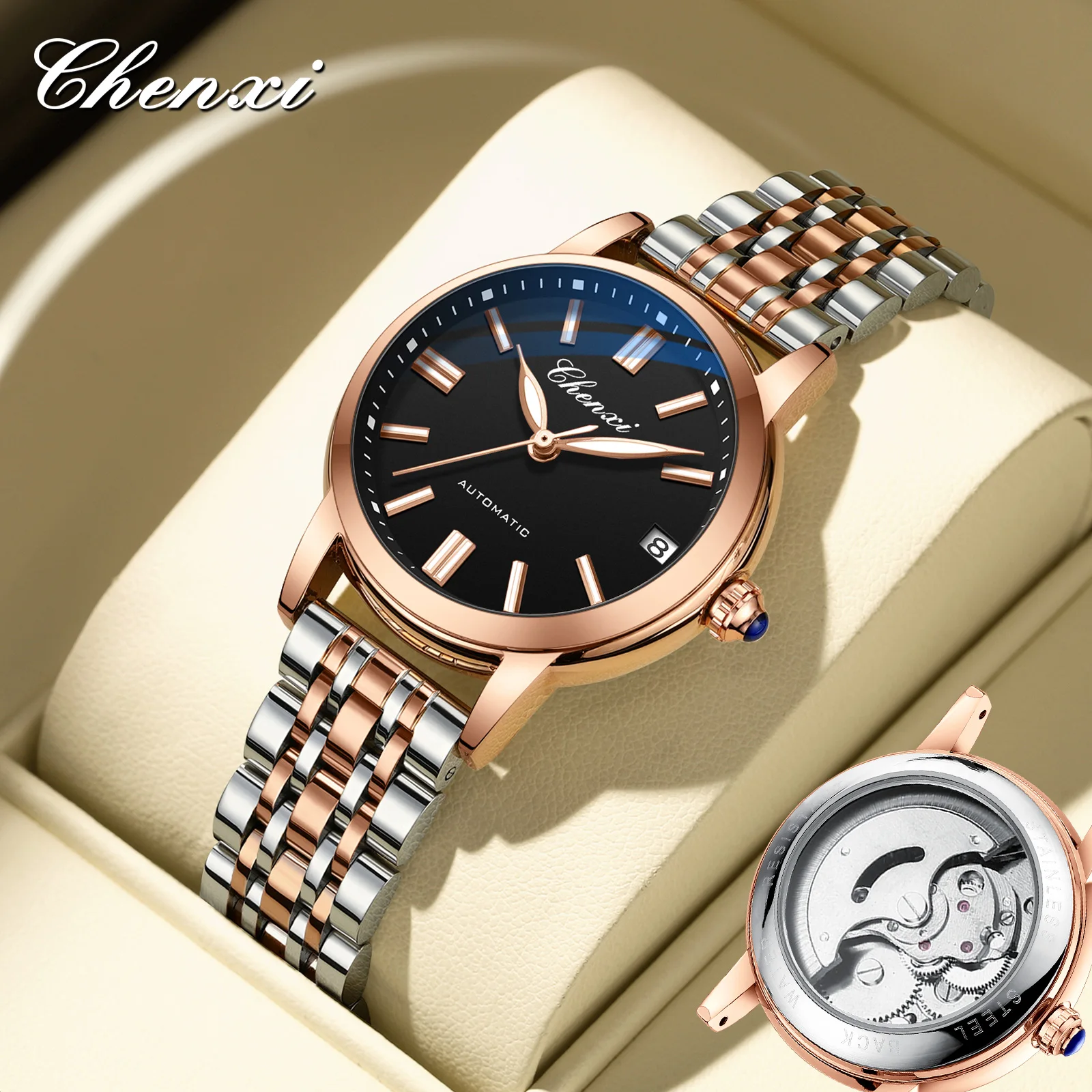 CHENXI 8839 Women's Original Elegant Luxury Quartz Watch Waterproof Luminous Hands Date Function And Automatic Ladies Clock