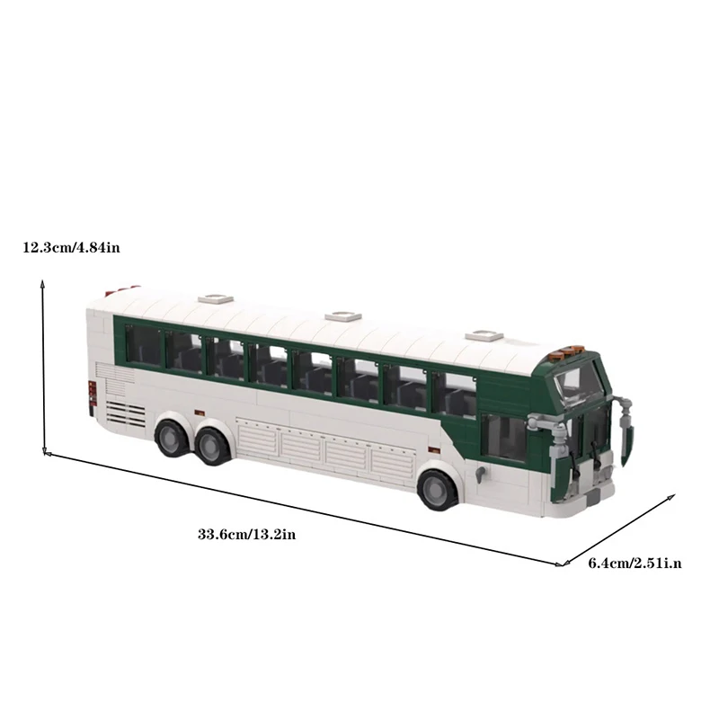 City Transportation Series MOC Creative Classic Long Distance Bus Brick DIY Assemble Model Children\'s Block Toy Gift