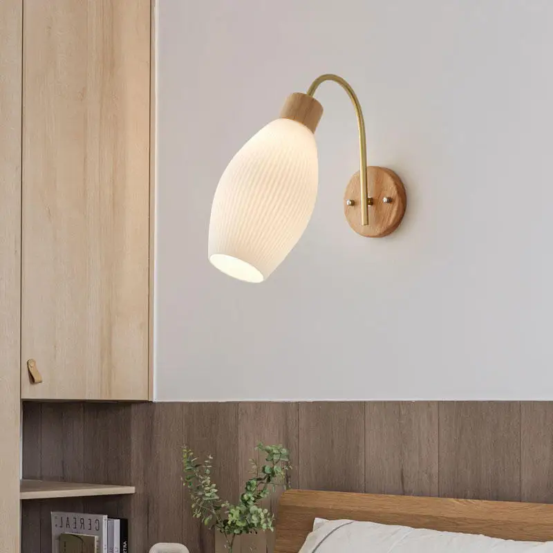 

Nordic Japanese Solid Wood Wall Light - Sculptural Ambient Lighting for Entryway/Living/Staircase/Bedroom