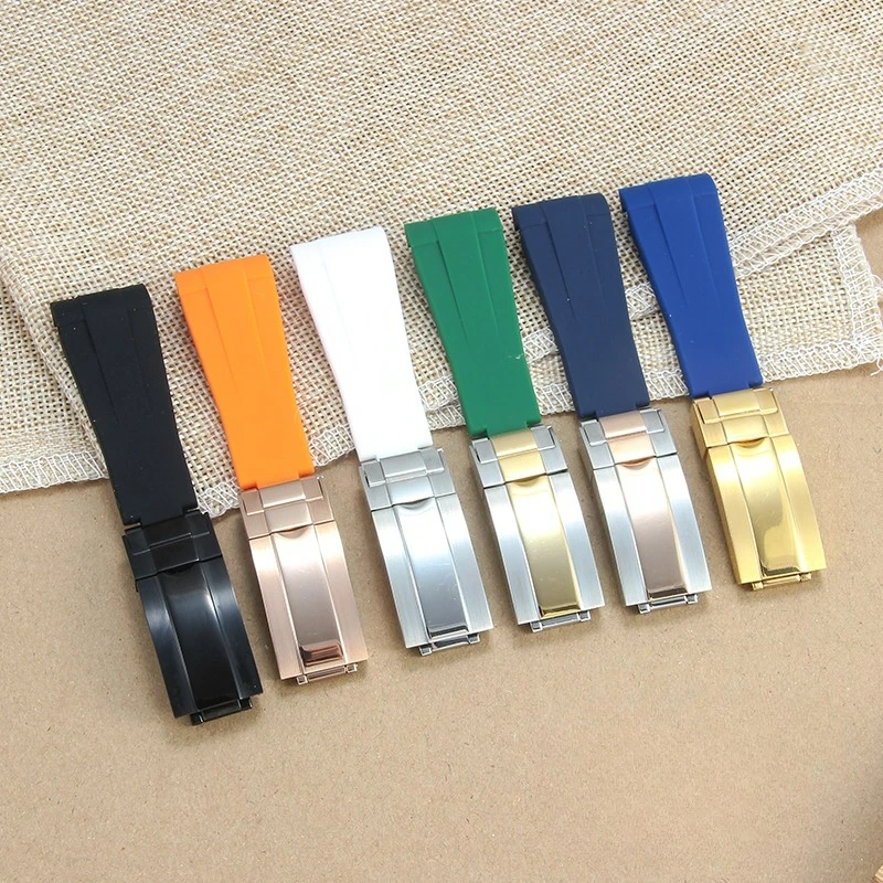 Для Rolex Yacht-Master Submariner Datejust Премиум силиконовый ремешок для часов складная застежка устойчивая к поту легкие аксессуары 20 21 мм