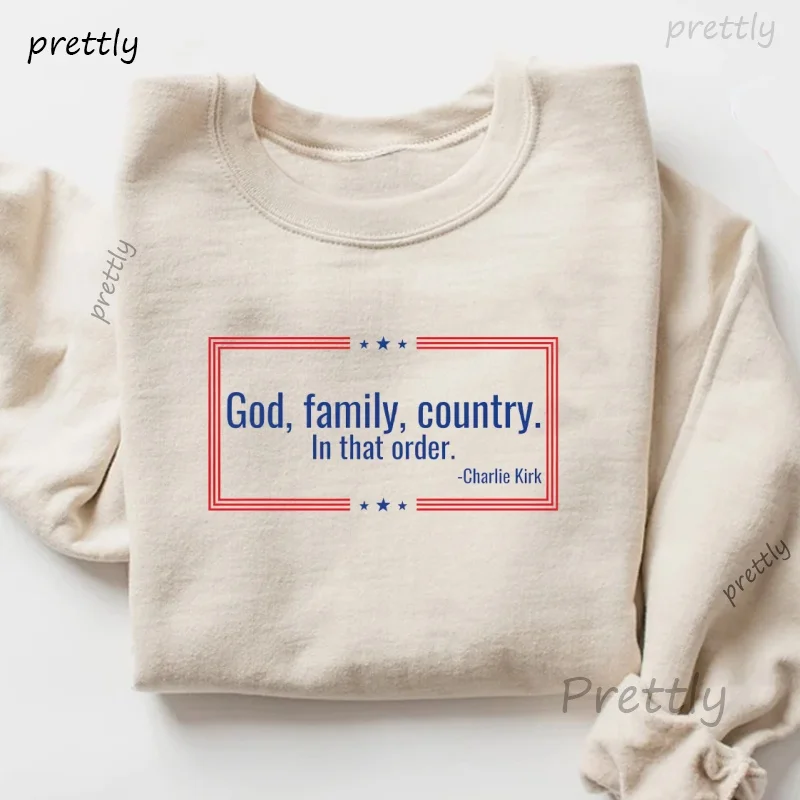 Sudaderas con capucha de Charlie Kirk, sudadera de país familiar de Dios, jersey de manga larga, sudaderas de derechos humanos, ropa de calle, sudaderas con capucha Y2k, Tops