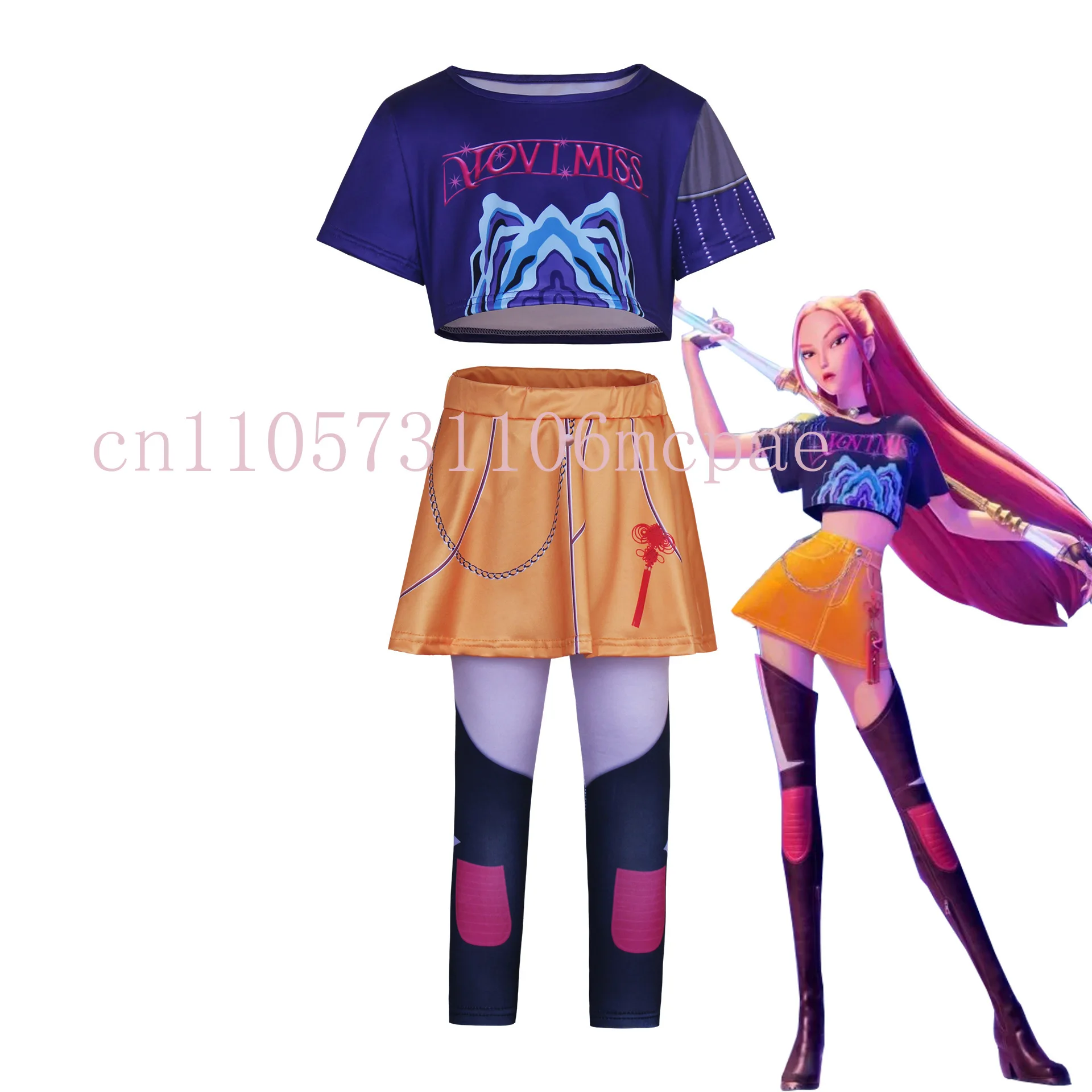 أزياء شيطان الصيادين التأثيرية للفتيات زوي ميرا رومي ملابس لعب الأدوار الخيالية Kpop بدلات حفلات الهالوين كرنفال متوفرة في المخزون #5