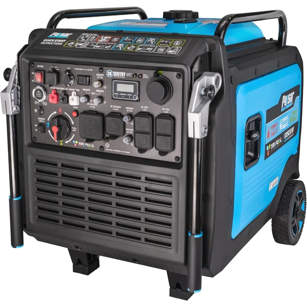 Tri-Fuel Portable Inverter Generator 10500W Remote Start Gas Propane Natural Gas