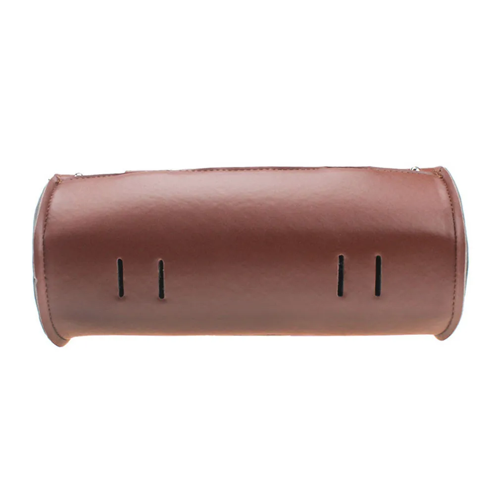 

Motorcycle Tool Bag PU Waterproof Handlebar Saddlebag Hanging Pouch Straps Motorbike Storage Bag Coffee